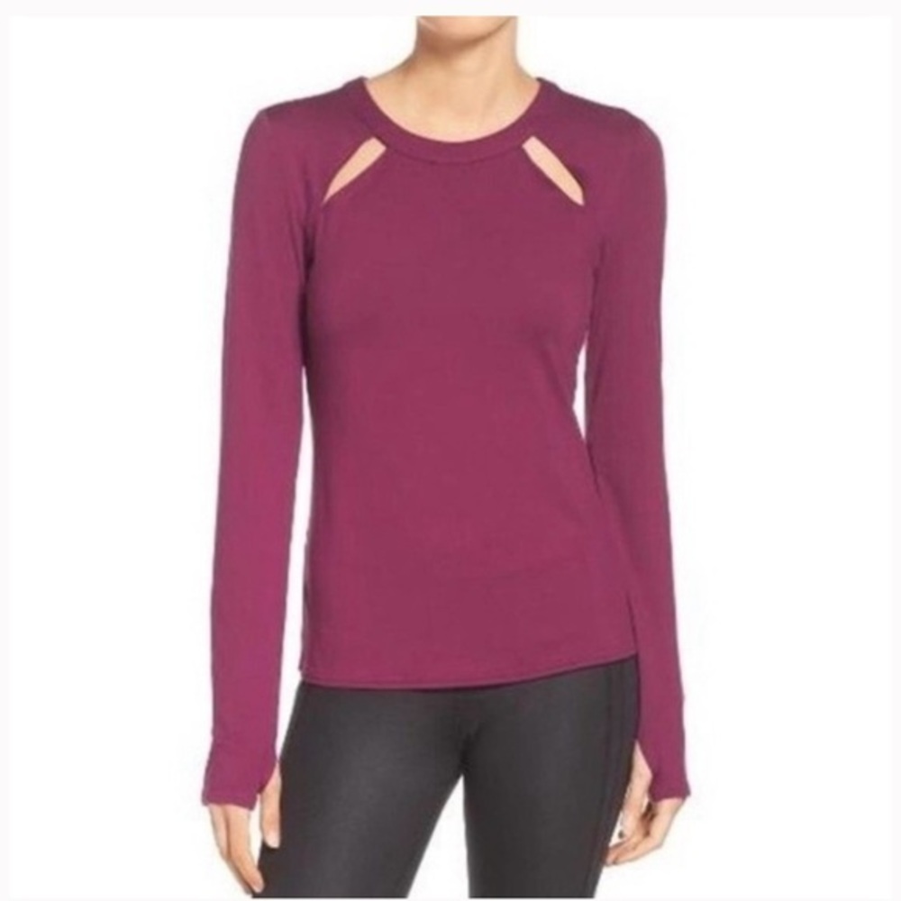 Alo Yoga Purple Cutout Long Sleeve Top- Small